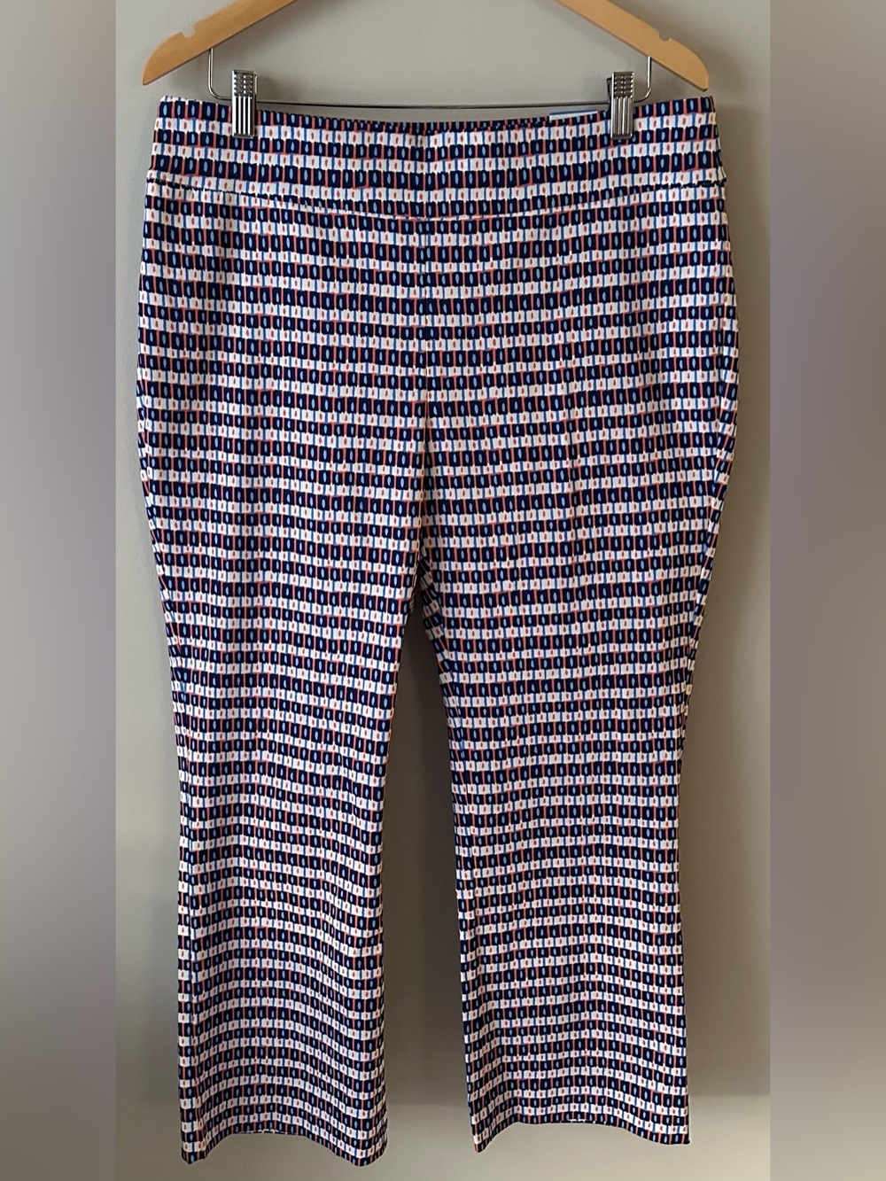 NWT J. McLaughlin women’s 14 ivy pants blue/orange Aberdeen geo